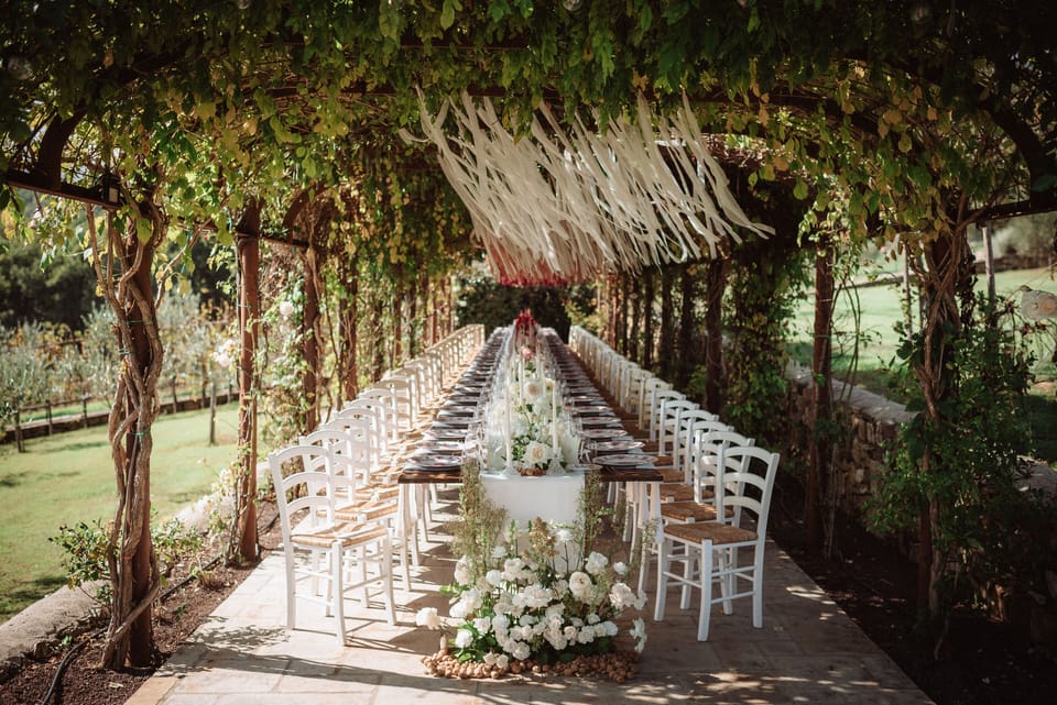 Outdoor banquet area