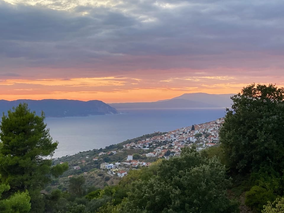 Glossa village from the villa. 