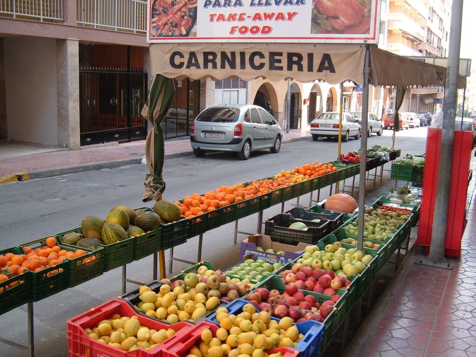 Fresh fruit and veg are readily available.