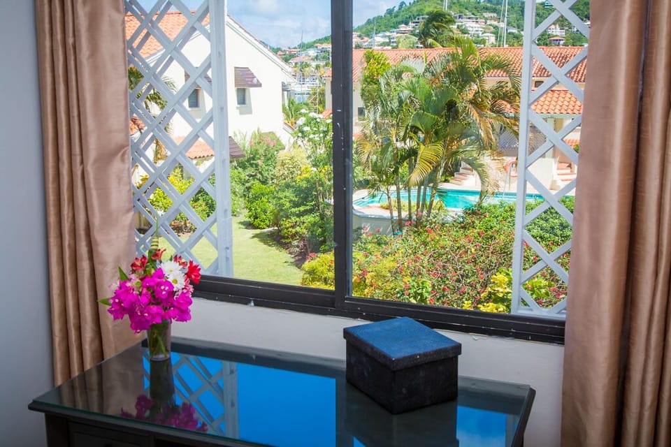 View of pool from master bedroom