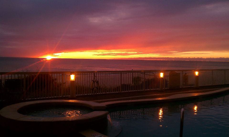 Sunset picture from the pool deck
