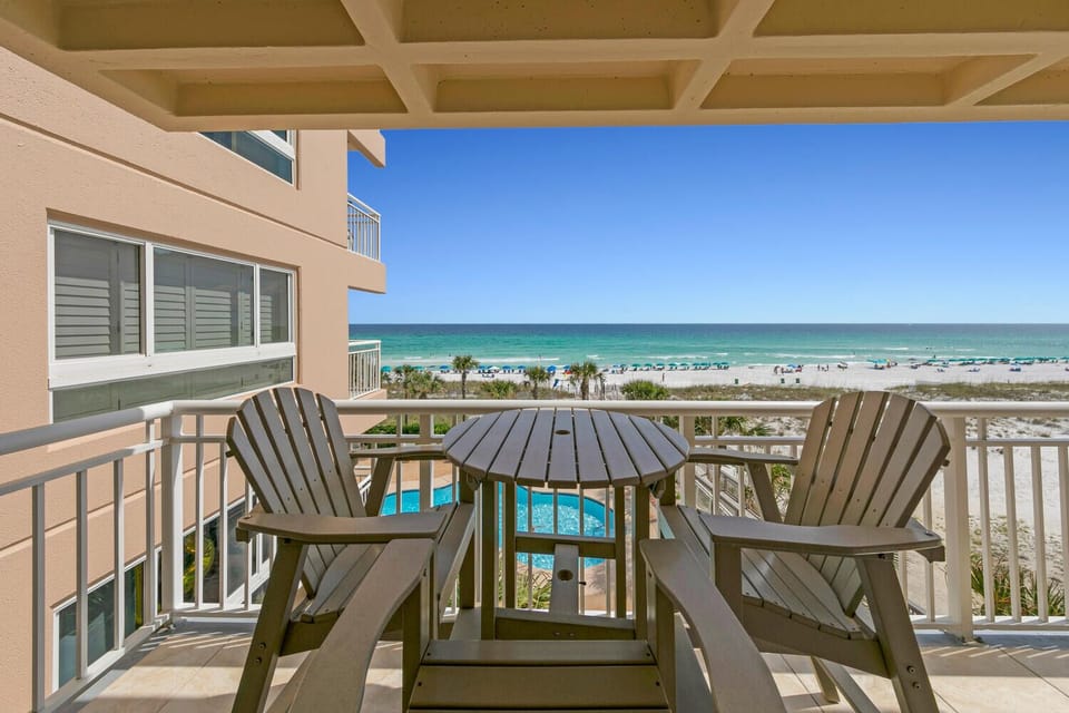 Balcony view from Destin Towers 43! So close to the pool and beach!