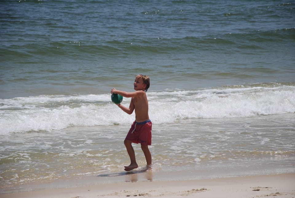 playing on the beach!