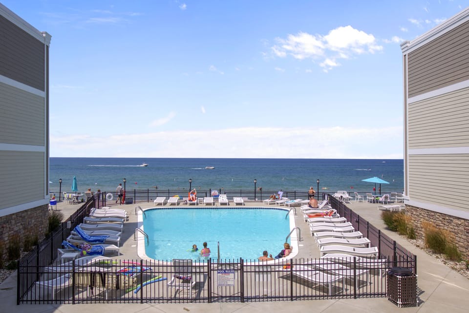 A heated, beachside pool is perfect if Lake Michigan is too cool or too rough!!