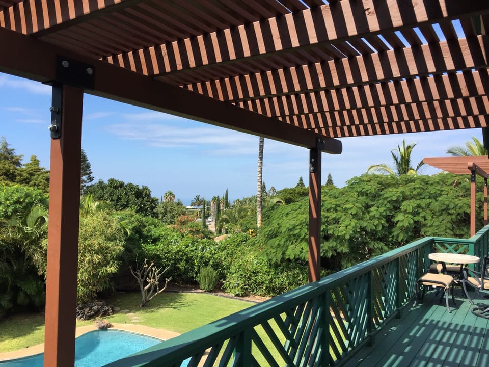 Our new shade structures over the upper lanai. Its perfect up there now. 