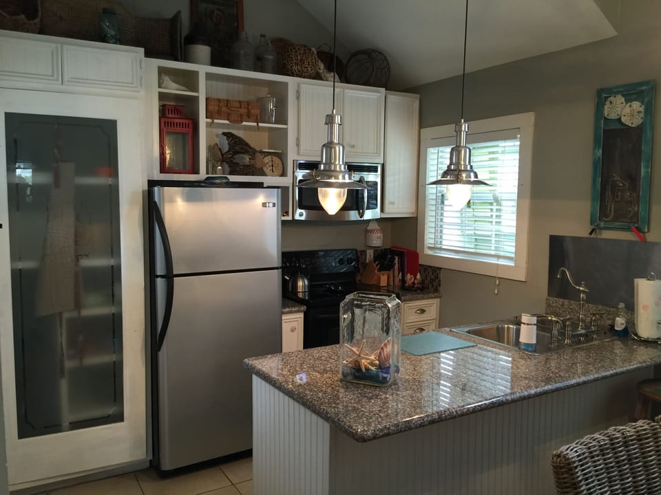Full stocked kitchen.