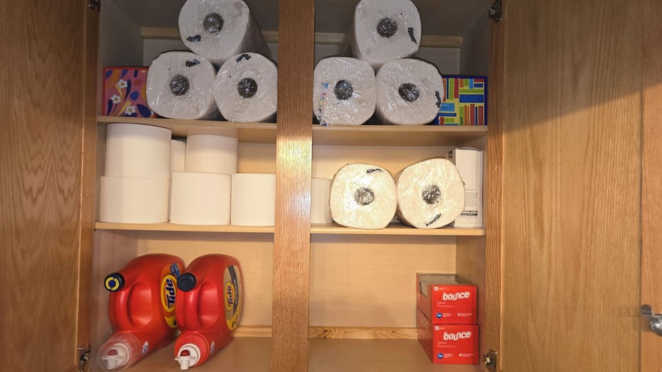 You don't go on Holiday to buy Toilet Paper, Laundry Soap, Trash Bags or PTowels