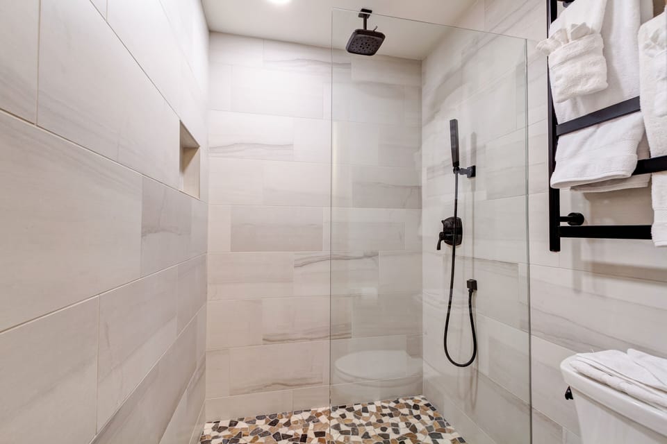 Euro-Shower Rain Room with Hand Wand and Radiant Heated Floor. Very Tall