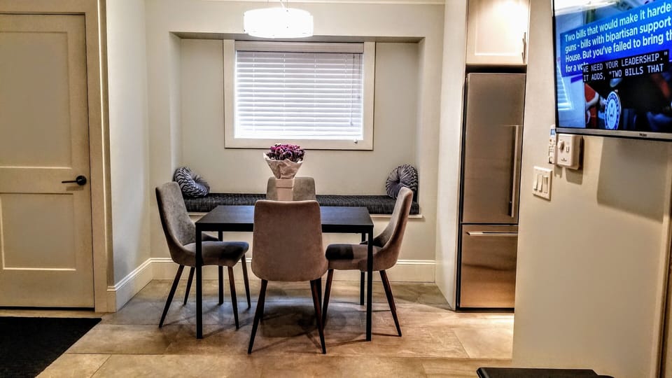 Living room with Bay window
