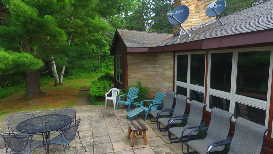 front patio with seating and fire pit