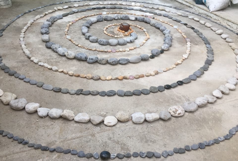 SPIRAL of Life Creation in the backyard, vortex of energy to come back to source