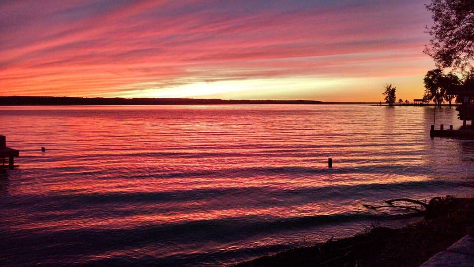 Sunset on Seneca Lake, taken from your private beach area.
