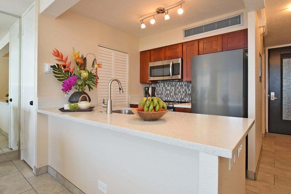 A modern kitchen with premium appliances and a large island perfect for entertaining or casual dining