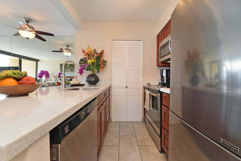 A well-appointed kitchen with stainless steel appliances and plenty of counter space for your culinary needs