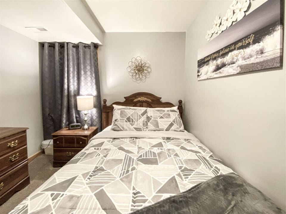 Warm bedroom retreat with traditional furnishings and soft textures