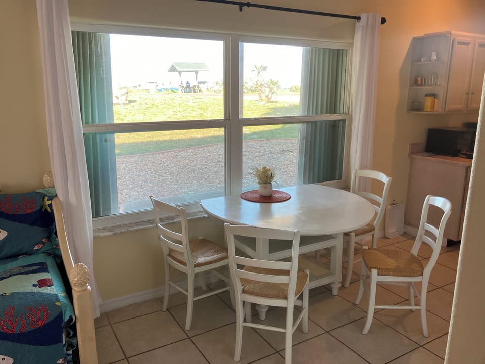 Kitchen table looking at ocean