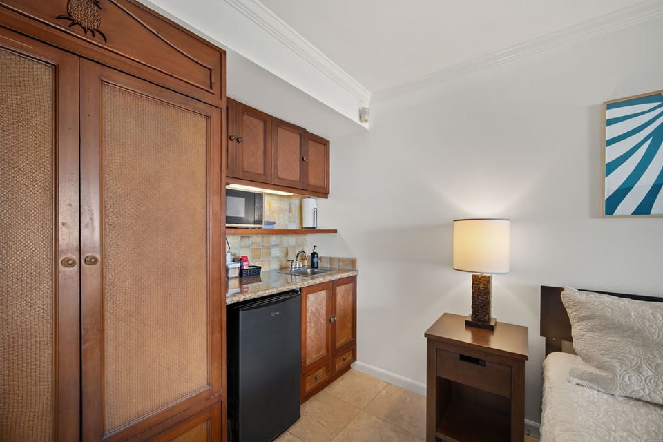 Microwave, Coffee Maker, Keurig, Mini Fridge Provided