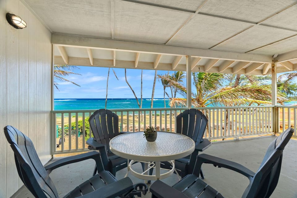 Enjoy beautiful sunrise views from the oceanfront deck