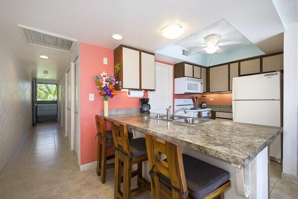 Kitchen countertops have been replaced in 2017! Modern entry from Kitchen going into bathroom/bedroom! Freshly painted in 2017 too!