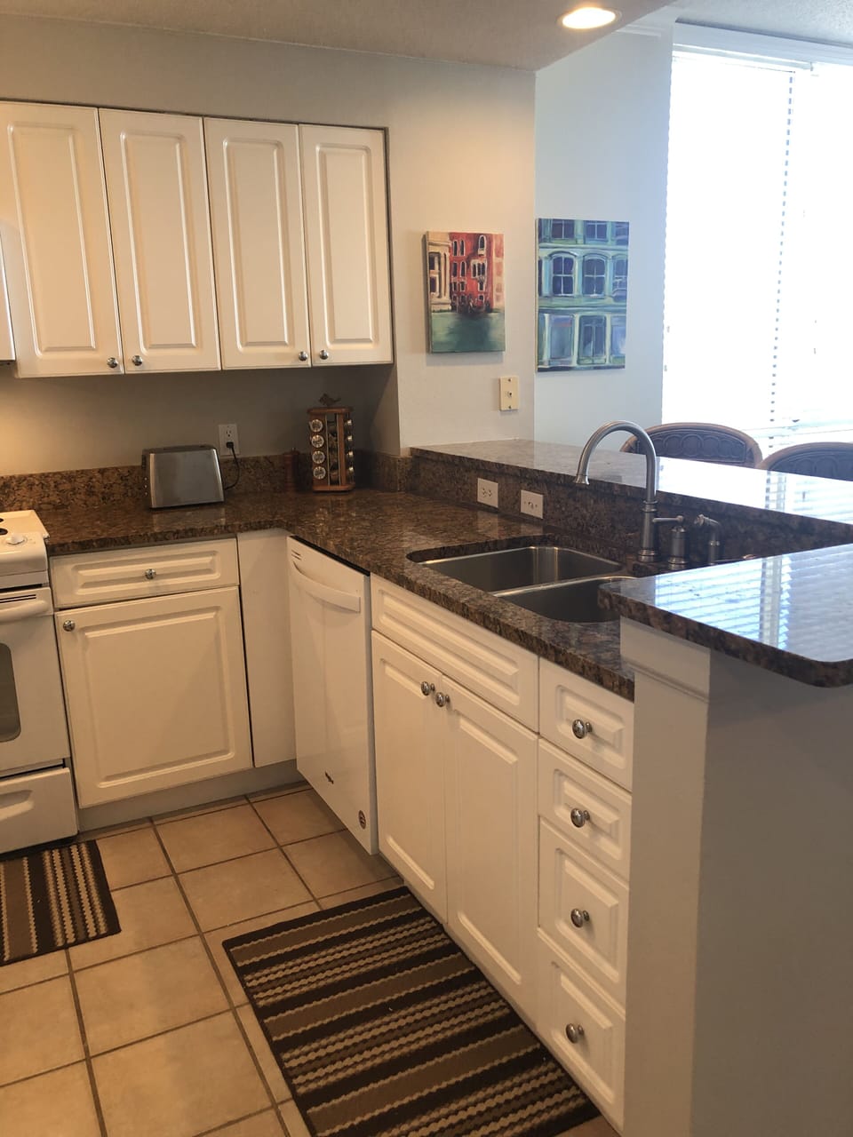 Open well stocked kitchen 