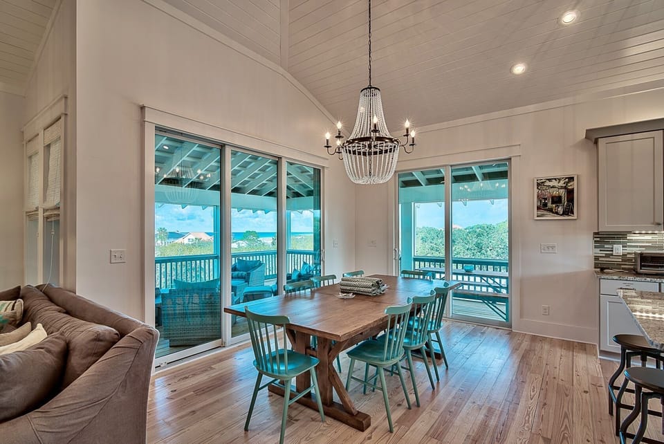 Third Floor: Open Floor Plan of Kitchen and Dining Room