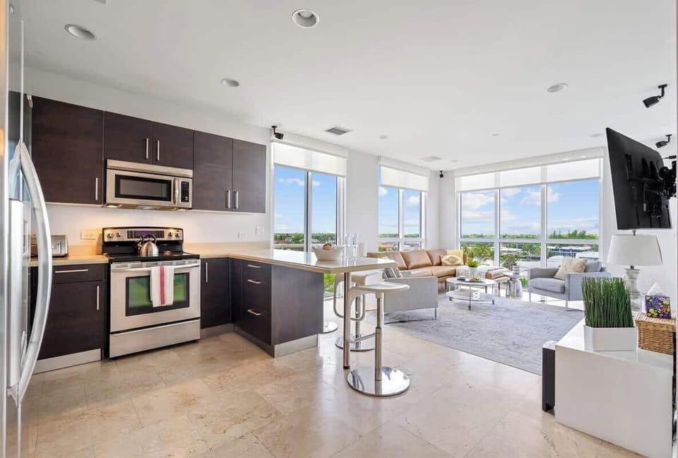 The condo has a nice open and spacious floor plan