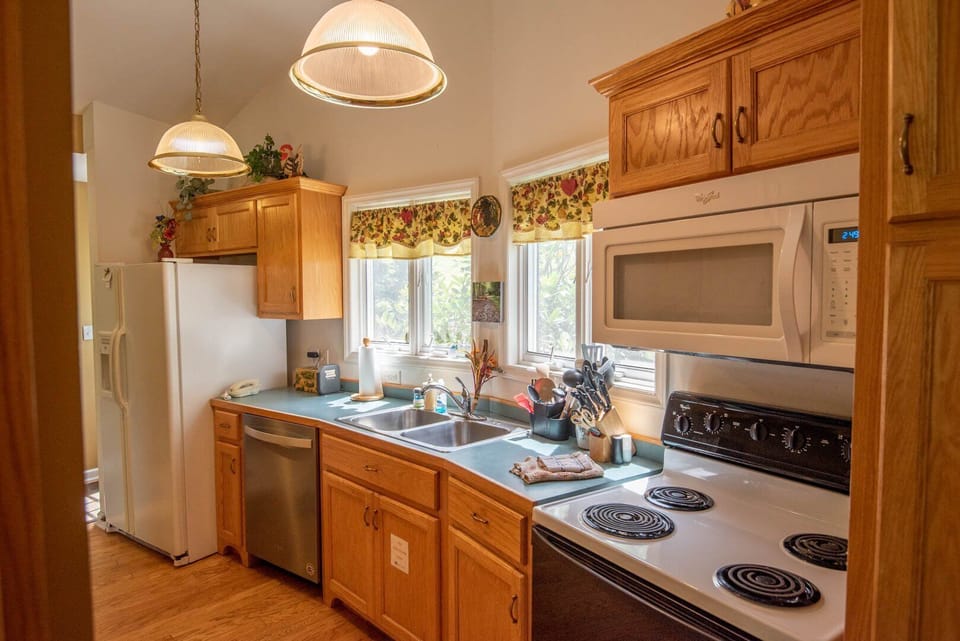 Fully-stocked kitchen with what you need to cook...