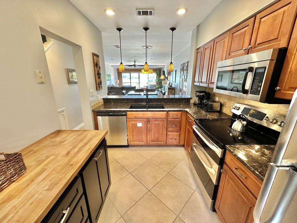 Fully stocked kitchen