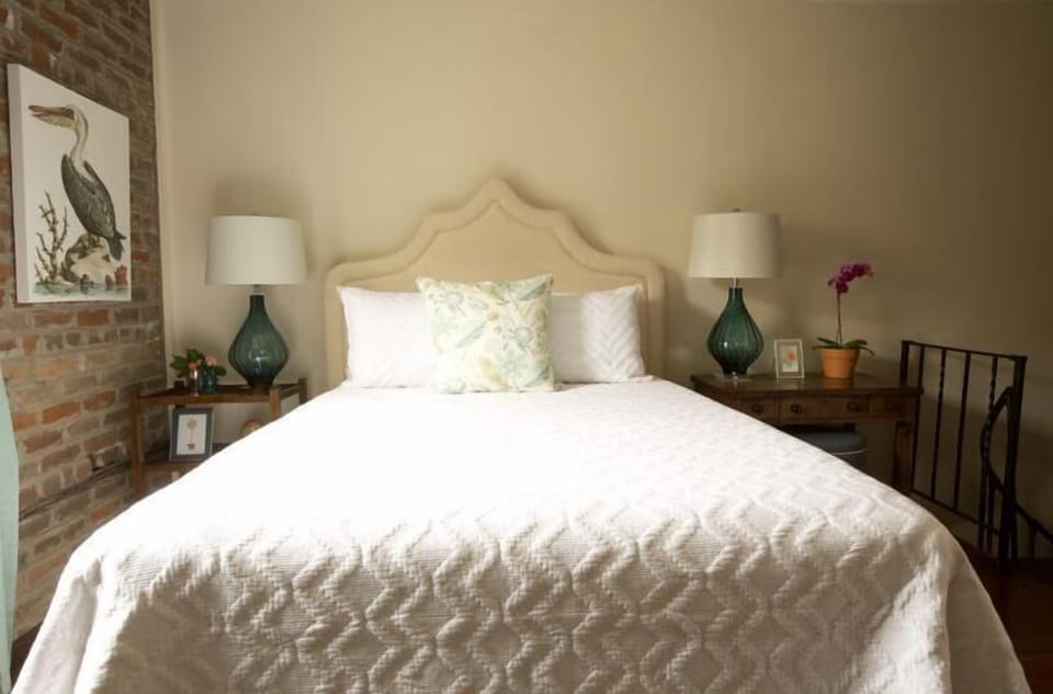 Chic bedding and decor.