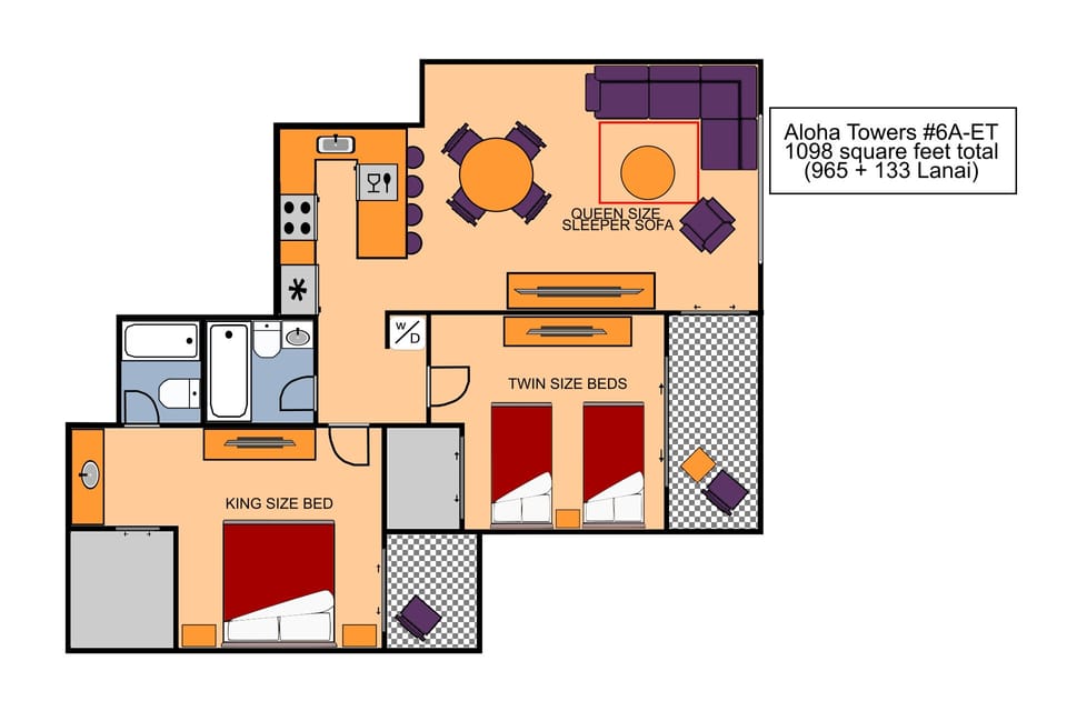 Aloha Towers #6A-ET Floor Plan