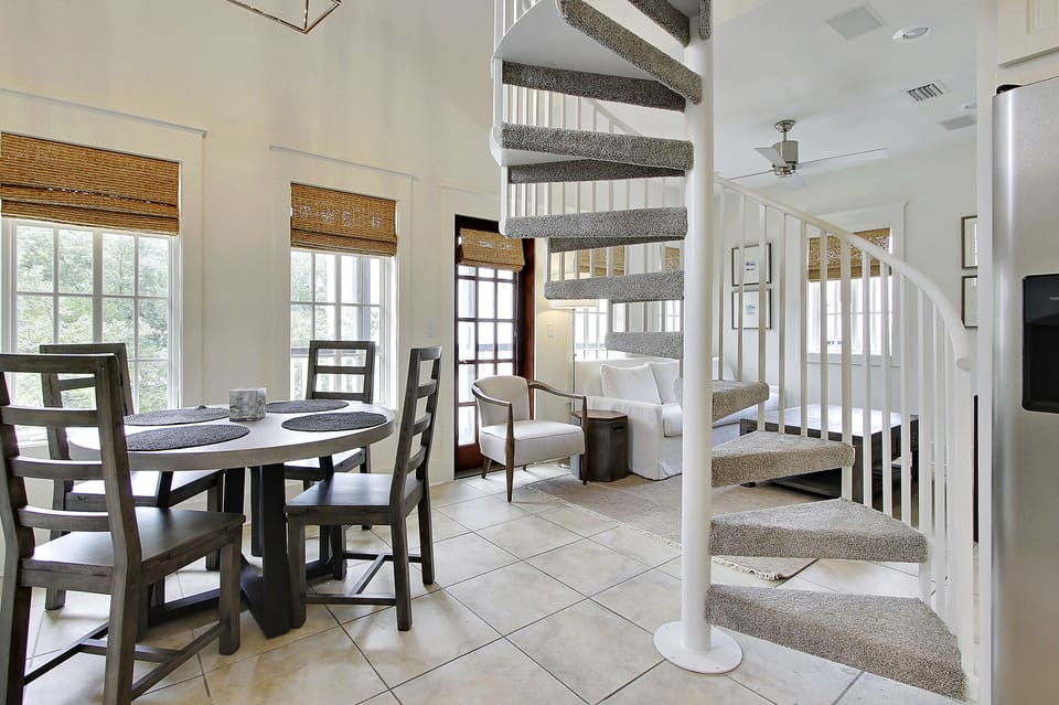 1st Floor Dining, Living and Spiral Stair to Loft