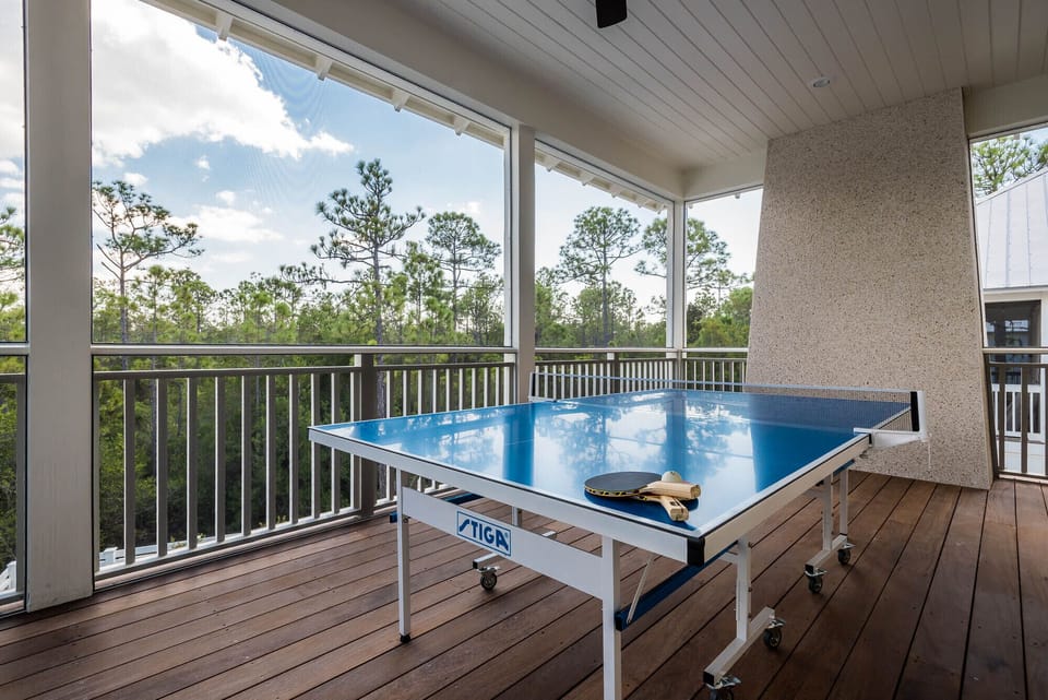 Second Floor: Screen Porch with Ping Pong Table