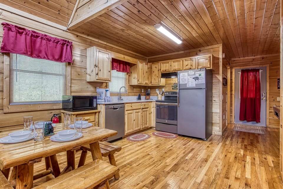 view of kitchen and dining area