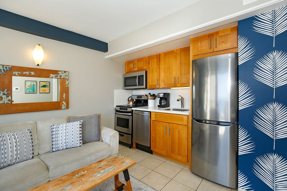 Compact Full Kitchen with Full-Size Refrigerator
