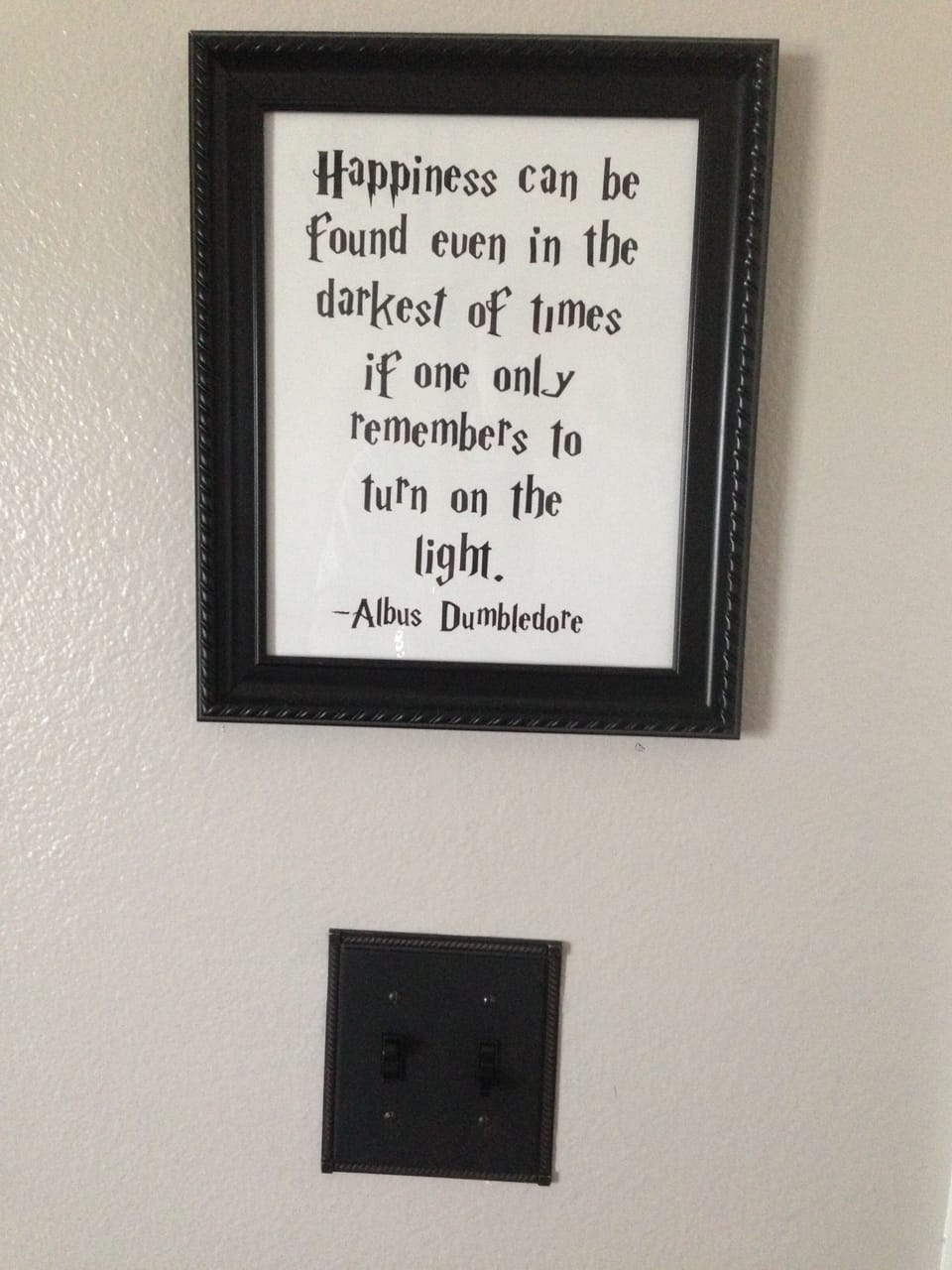 Even the light switch gets a mention