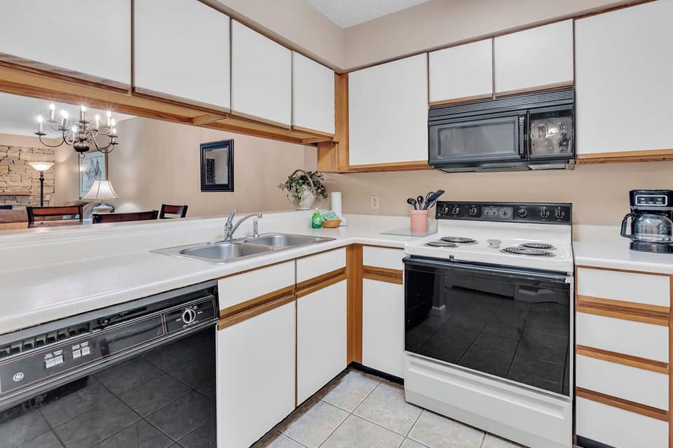 Full size appliances and fully equipped kitchen.