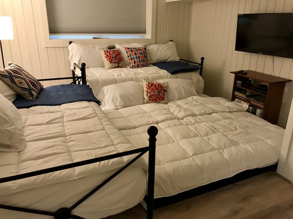 Trundles can be rolled together if a couple wants room #3