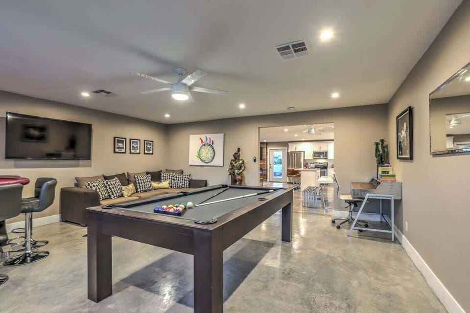 Additional view of the game room and entertainment area