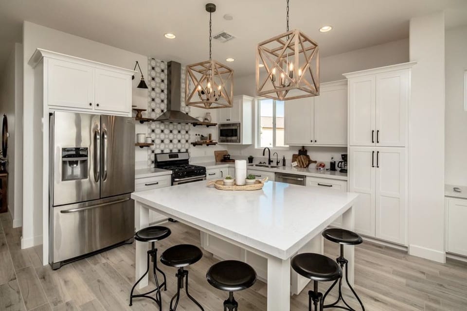 modern kitchen with many supplies and amenities