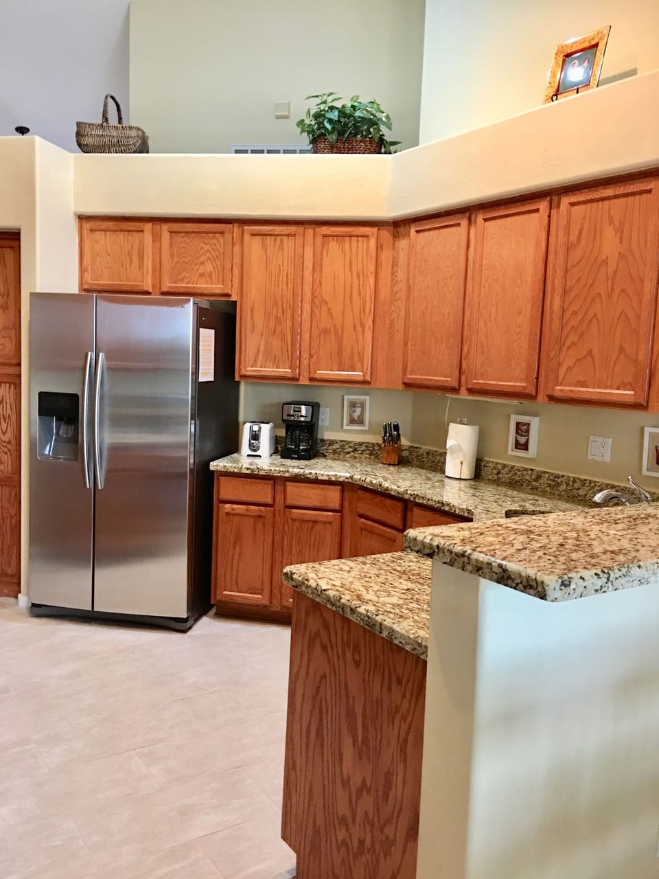 Well-equipped remodeled kitchen. 
