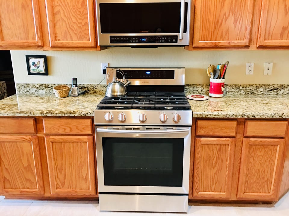 All appliances are brand new stainless plus gas range with high output burner 