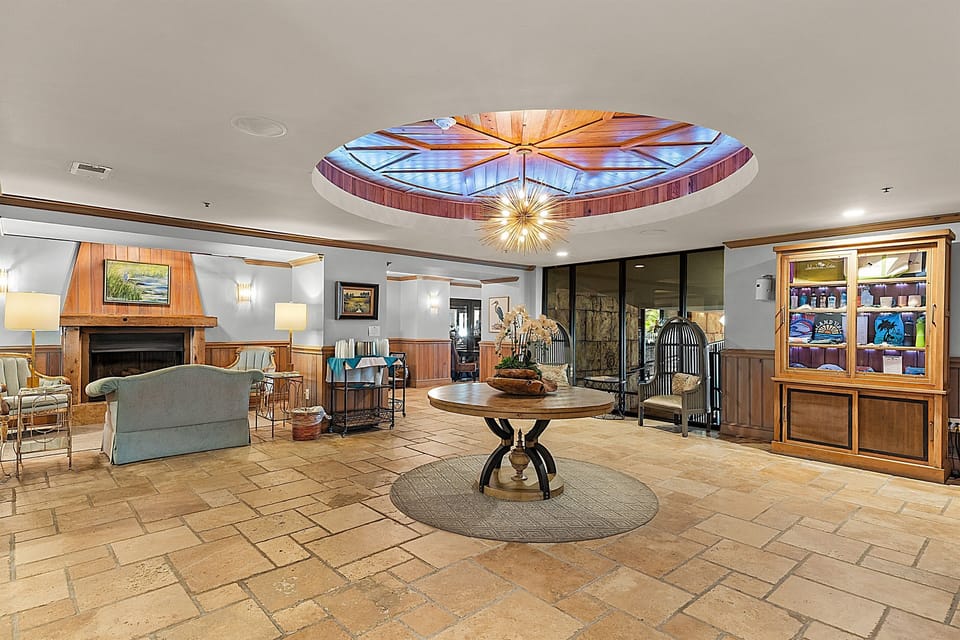 Elegant resort lobby