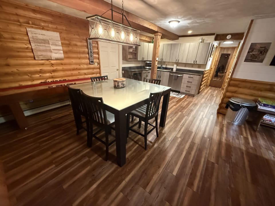 Downstiarswithviewtobedroomsandbathroompastkitchenette
