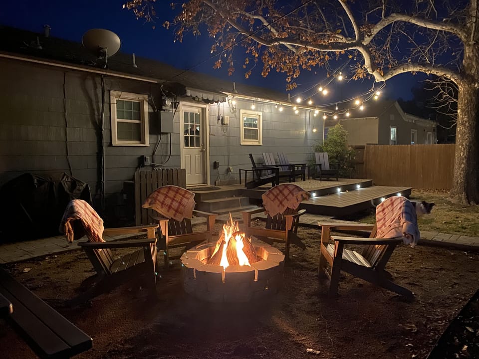 Back yard at night
