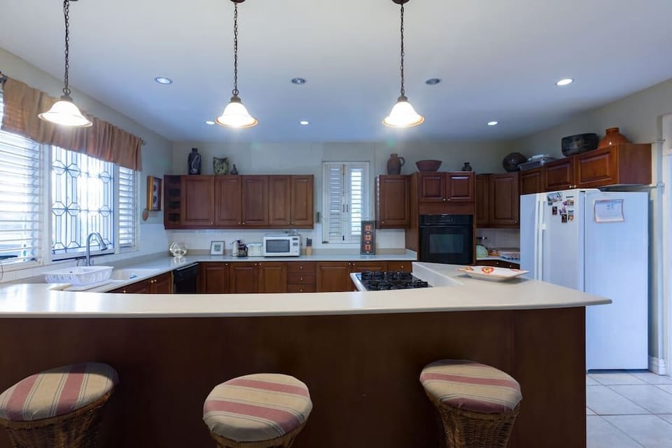 The kitchen has generally turned into a hangout spot for our guests.