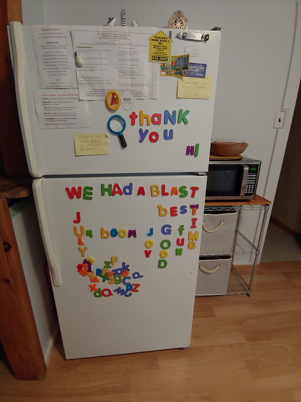Messages from guests.