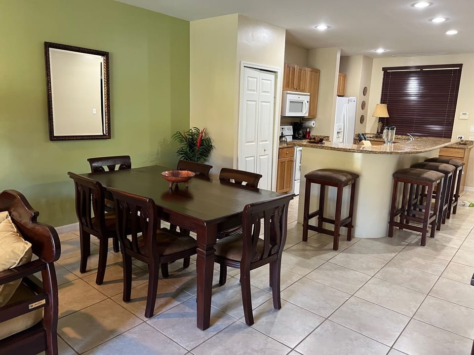 dining open to kitchen