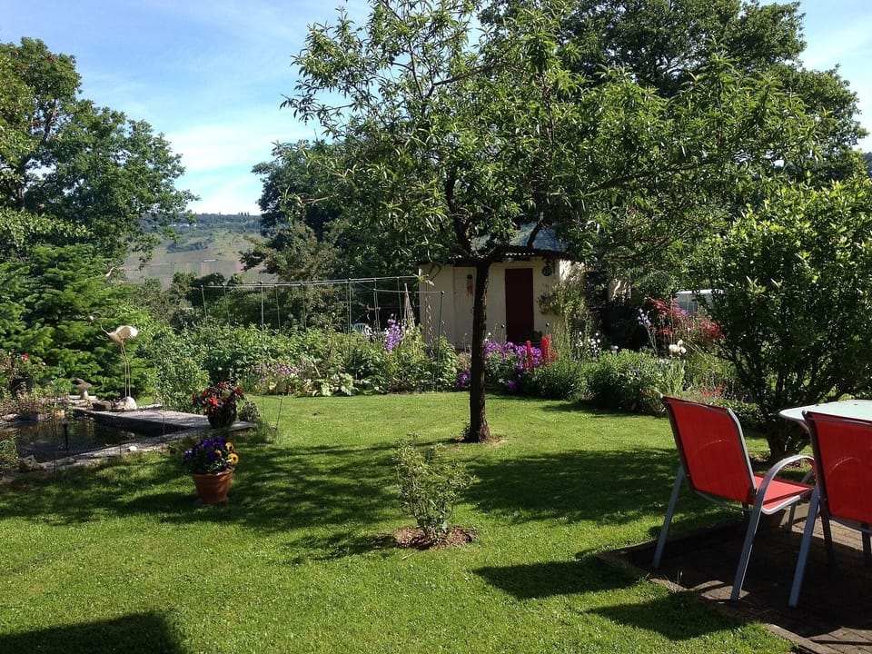 The garden and view from the holiday flat