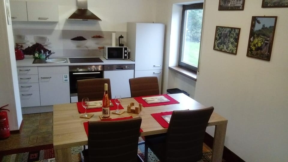 Dining area and kitchen