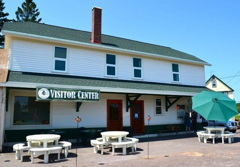 Ahmeek Streetcar Station. 2nd floor is apartment rental.  Ice cream on 1st fl.